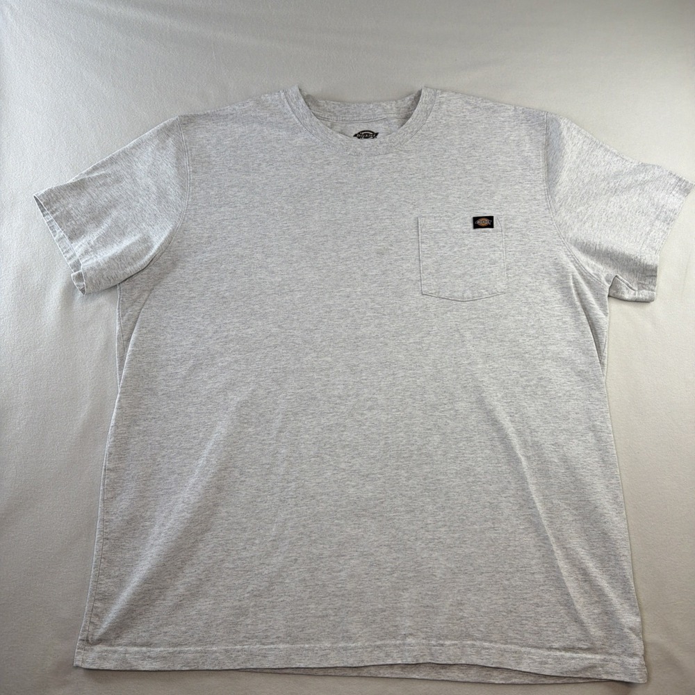 Dickies Mens 3XLT Gray Pocket T Shirt Tall 3XL Workwear Logo Tee Cotton
